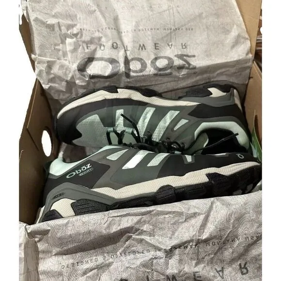 Oboz Arete Low B-Dry Waterproof Hiker Women's US 10.5 Mint/Black 42502 Sneakers