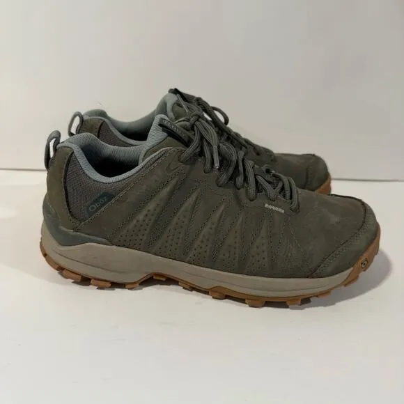 Oboz Women's Sypes Leather Sneakers Trail Low Green 8 Hiking Outdoor