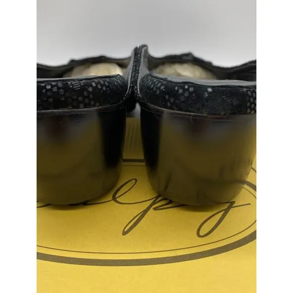 Old Money Salpy Black Lace Leather Handcrafted Womens 8.5 Cottage Slides Mules