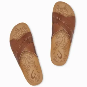 OluKai Kipe’a Olu Brown Slide Sandals