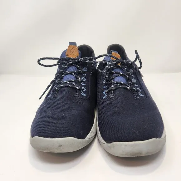 Olukai Mens Nanea Li Blue Canvas Casual Shoe Sneakers Size 12 Lace Up Outdoors
