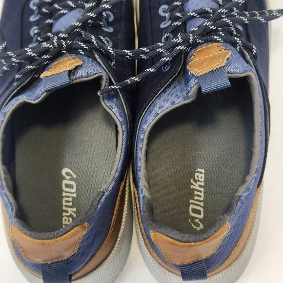 Olukai Mens Nanea Li Blue Canvas Casual Shoe Sneakers Size 12 Lace Up Outdoors