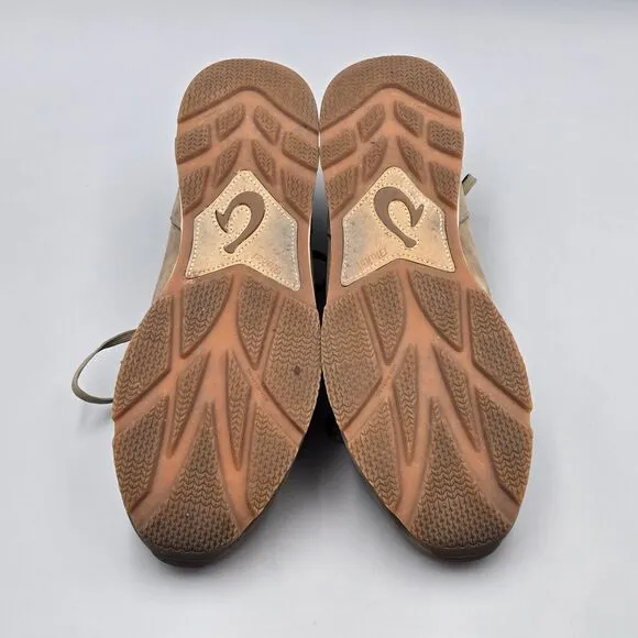 Olukai Men's Size 10 M US VGC Huaka'i li Brown Leather Lace Up Sneakers Shoes