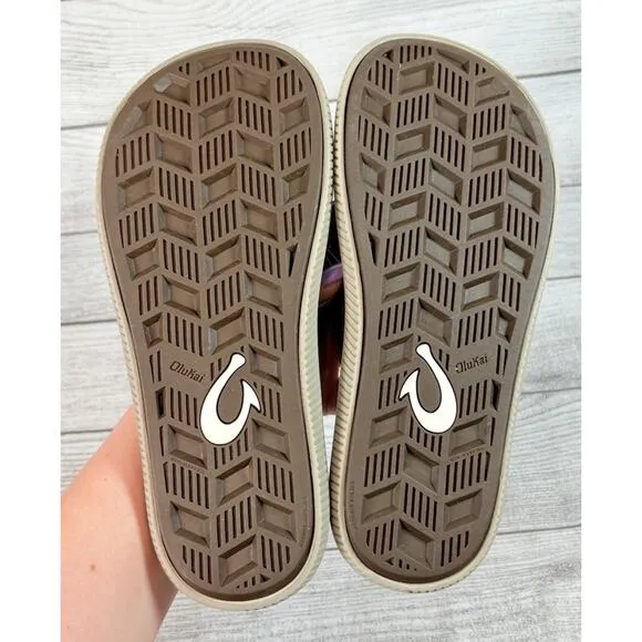 Olukai Men's Ulele Beach Sandals Dark Wood Brown Size US-9/ EU-42