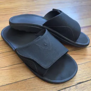 Olukai Nalu Slides Sandals Men's Size 14 Slip On Adjustable black