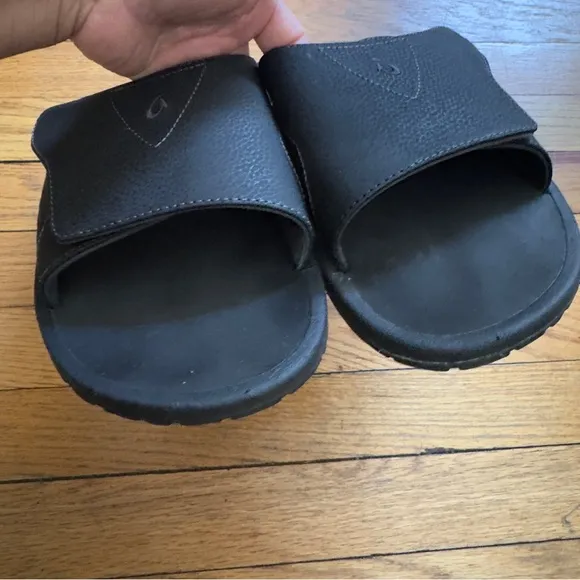 Olukai Nalu Slides Sandals Men's Size 14 Slip On Adjustable black