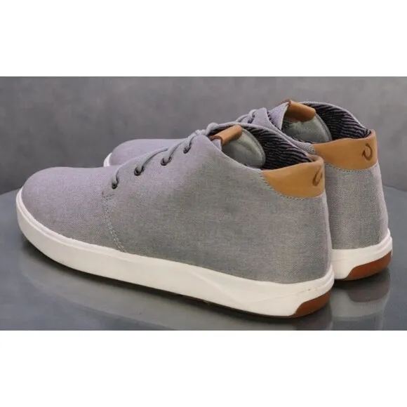 Olukai Nana Hele Wei'Apo Men's High Top Sneakers Shoes Size 11 Gray