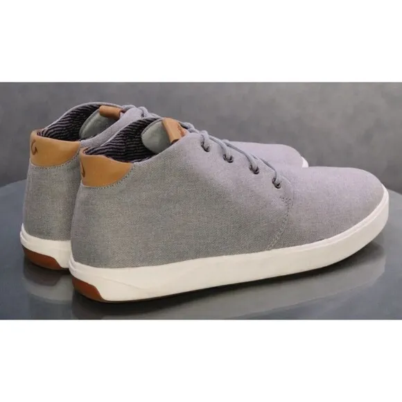 Olukai Nana Hele Wei'Apo Men's High Top Sneakers Shoes Size 11 Gray
