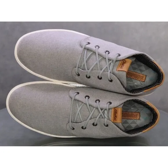 Olukai Nana Hele Wei'Apo Men's High Top Sneakers Shoes Size 11 Gray