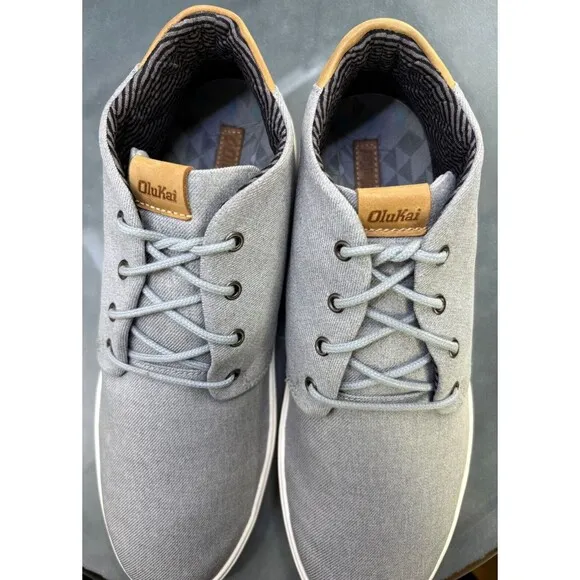 Olukai Nana Hele Wei'Apo Men's High Top Sneakers Shoes Size 11 Gray