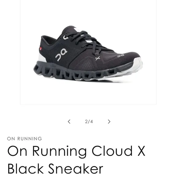 ON CLOUD ON RUNNINGCloud X Black Sneaker men 8 women 9.5 unisex