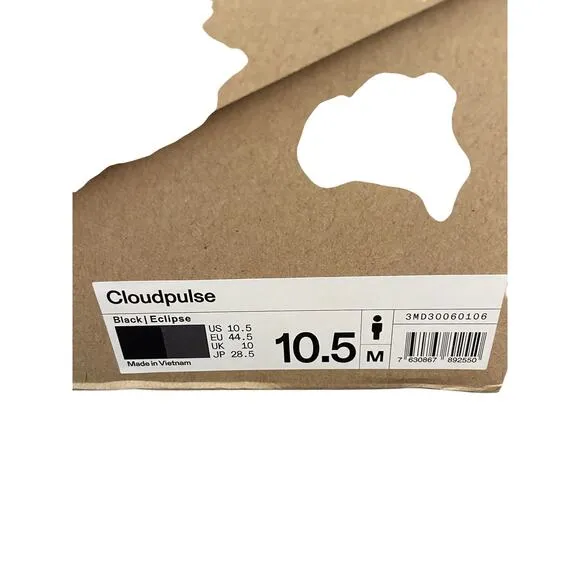On Cloudpulse Running Sneakers Hiking Black Eclipse Size 10.5M