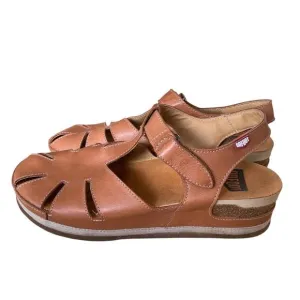 On Foot Womans 8.5 The Zen Fish Sandals LEATHER Comfort Shoes Ortho Platform Tan