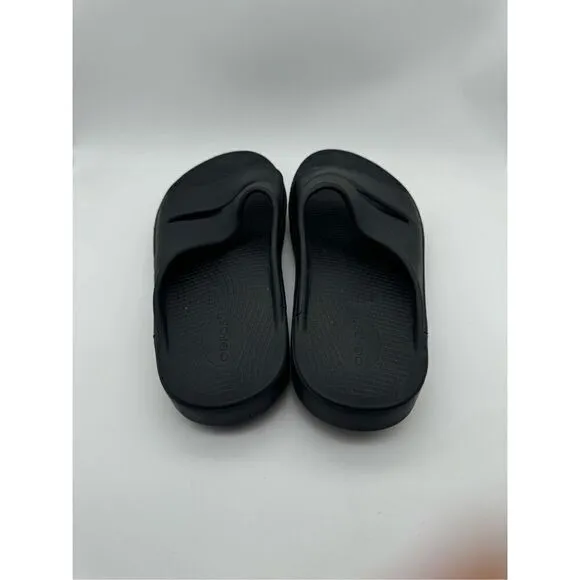 Oofos Ooahh Luxe Unisex Black Slide Sandals size M12-W14
