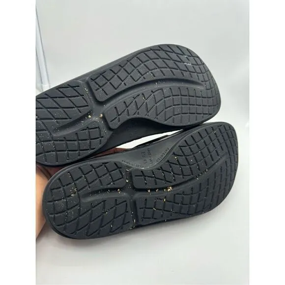 Oofos Ooahh Luxe Unisex Black Slide Sandals size M12-W14