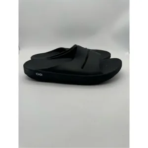 Oofos Ooahh Luxe Unisex Black Slide Sandals size M12-W14
