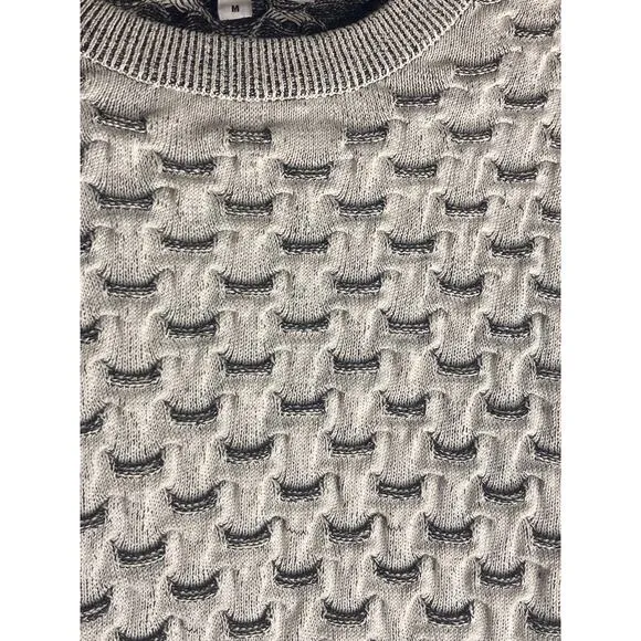 Opening Ceremony Light Gray Long Sleeve Sweater Lightweight Scales Texture Sz M