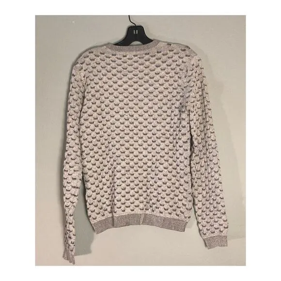 Opening Ceremony Light Gray Long Sleeve Sweater Lightweight Scales Texture Sz M
