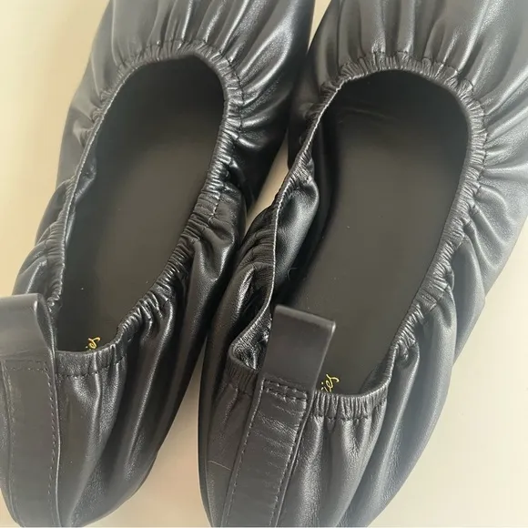 Other Stories New Gathered Leather Ballerina Flats Black size 7