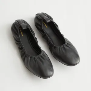 Other Stories New Gathered Leather Ballerina Flats Black size 7