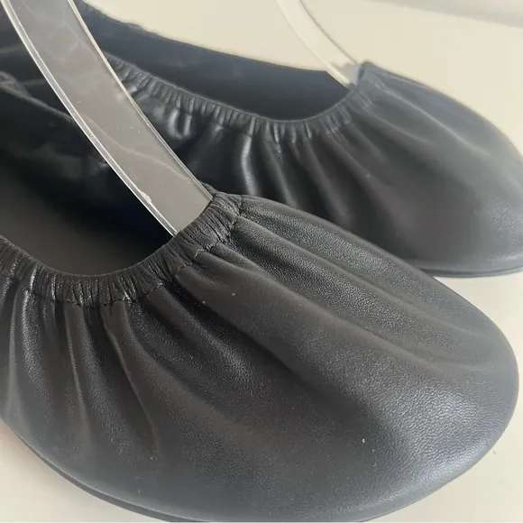 Other Stories New Gathered Leather Ballerina Flats Black size 7