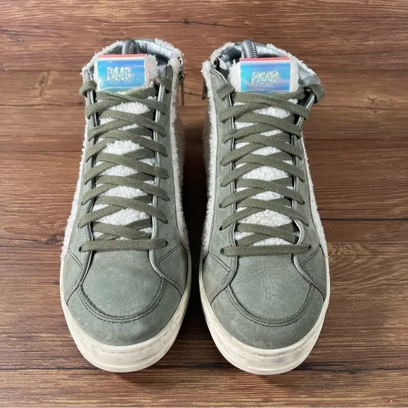 P448 Skate Wad Leather Fleece High Top Sneakers Shoes Women’s Size 8 (38)