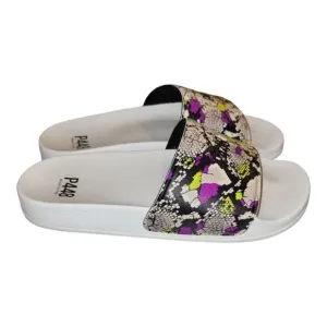 P448 Super Water Resistant Slide Sandals white/Purple Made in Italy Size 38