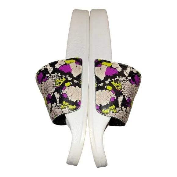 P448 Super Water Resistant Slide Sandals white/Purple Made in Italy Size 38