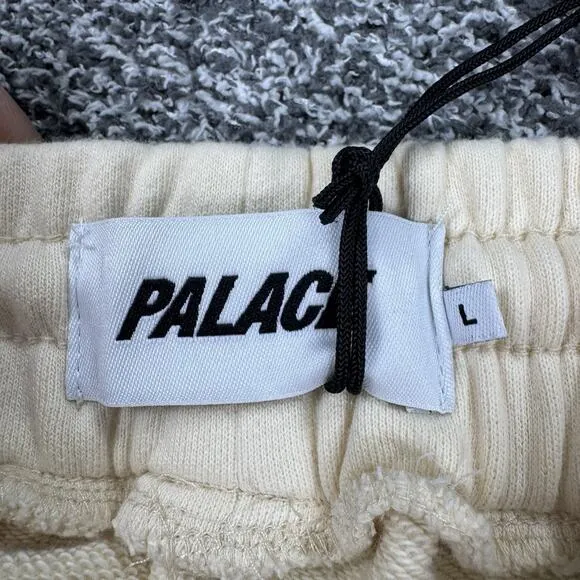 Palace Skateboards London Flight Pocket Joggers Men Large Cream Zip Athletic NWT