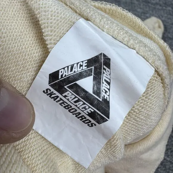Palace Skateboards London Flight Pocket Joggers Men Large Cream Zip Athletic NWT