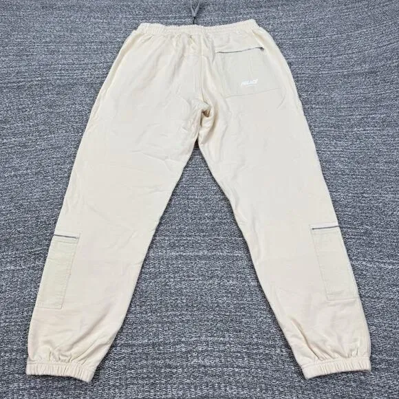 Palace Skateboards London Flight Pocket Joggers Men Large Cream Zip Athletic NWT