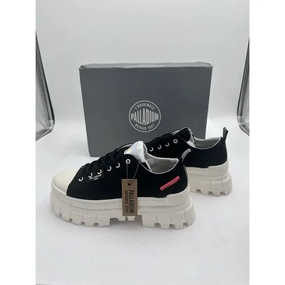Palladium Women's Revolt LO TX Black  Size US 9M Platform Shoe 97243- 016-M  NIB