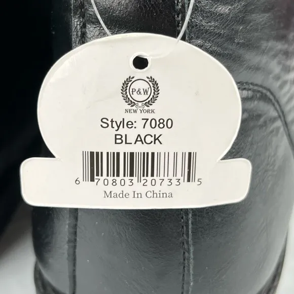 P&amp;W New York Mens Chukka Boots 7080 Black Leather‎ Lace Up Pull Tab EUR 43 9