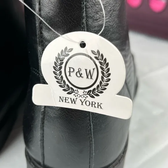P&amp;W New York Mens Chukka Boots 7080 Black Leather‎ Lace Up Pull Tab EUR 43 9