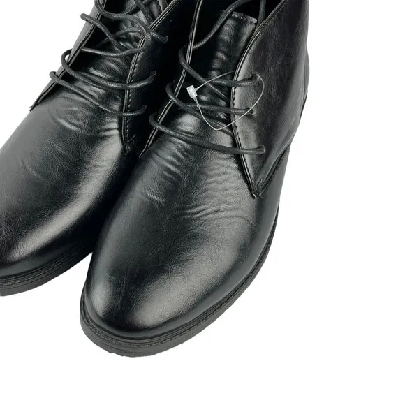 P&amp;W New York Mens Chukka Boots 7080 Black Leather‎ Lace Up Pull Tab EUR 43 9