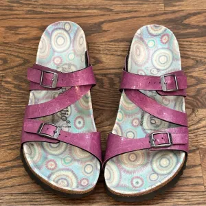 Papillio by Birkenstock Salina Slide Sandals - Purple Leather Size 6 (37)