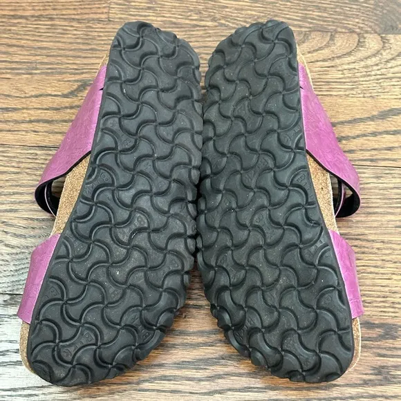 Papillio by Birkenstock Salina Slide Sandals - Purple Leather Size 6 (37)