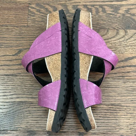 Papillio by Birkenstock Salina Slide Sandals - Purple Leather Size 6 (37)