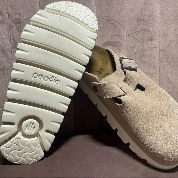 Papillio by Birkenstock Tan Loafers Slip-Ons with Comfort Sole