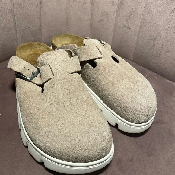 Papillio by Birkenstock Tan Loafers Slip-Ons with Comfort Sole