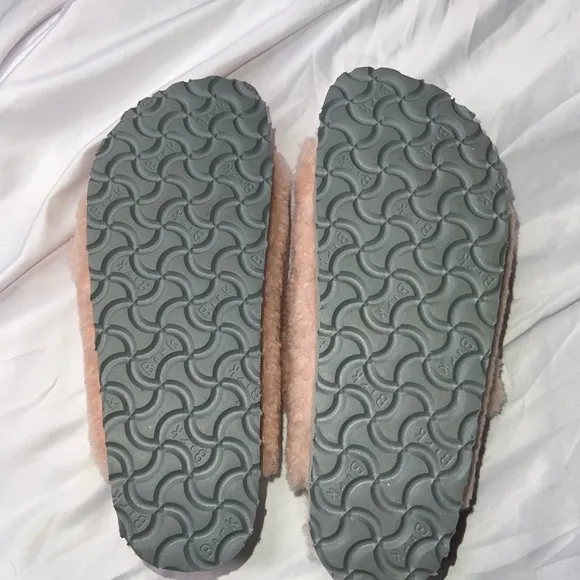 Papillio Sherling Fuzzy Pink Fleece Slippers Slides Sandals Birkens Birkenstocks