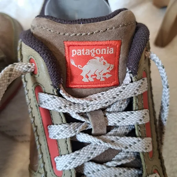 Patagonia Boaris Wildwood Trail Shoes Hiking Sneakers Olive Men's Size 10 EUC