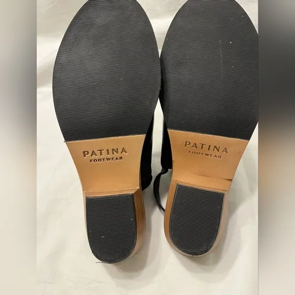 Patina Portland Leather Co. Black Leather Sling Back Sandals
