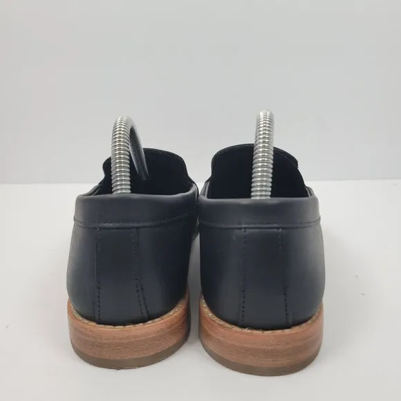 Patina Rounded Loafer Women's Black Leather Flats US Size 6.5