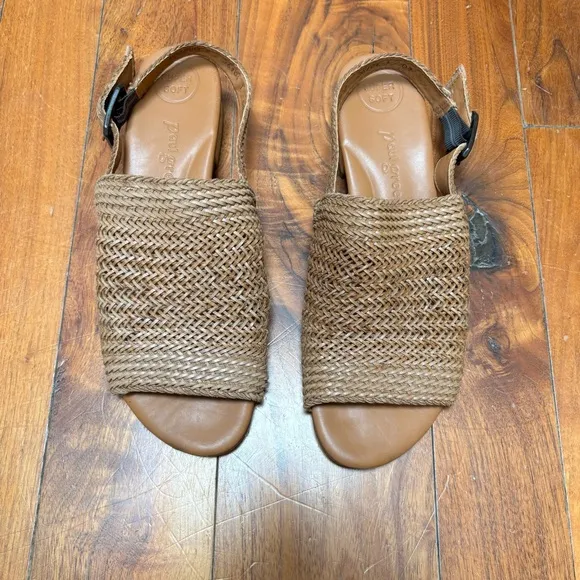 Paul Green Helena Slingback Flats Cuoio Sisal Woven Natural 9.5