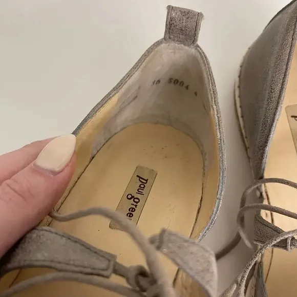 Paul Green Marcey Lace Up Espadrille Flats Silver Metallic US Sz 6.5