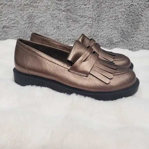 Paul Green Metallic Grunge Loafers Stacy Womens Size 8 US, 5.5 Austrian New