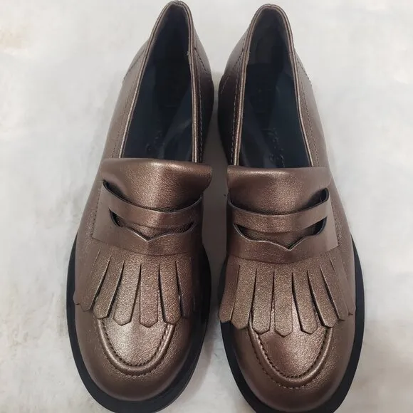 Paul Green Metallic Grunge Loafers Stacy Womens Size 8 US, 5.5 Austrian New