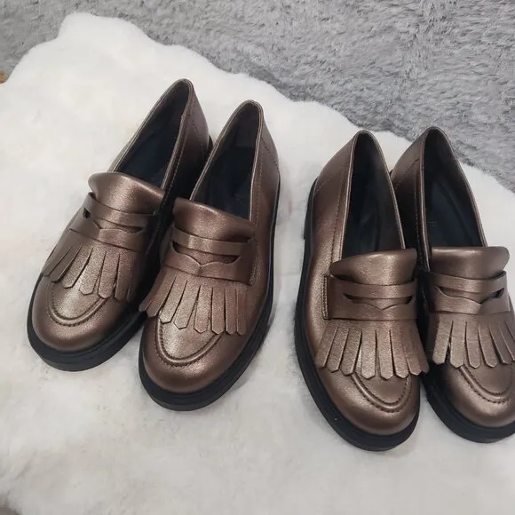 Paul Green Metallic Grunge Loafers Stacy Womens Size 8 US, 5.5 Austrian New
