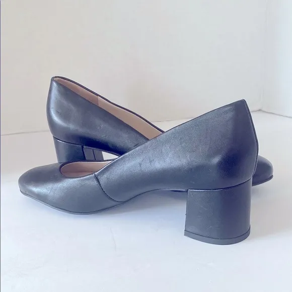 Paul Green Samona Pump Black Leather with Block Heel  Size 7